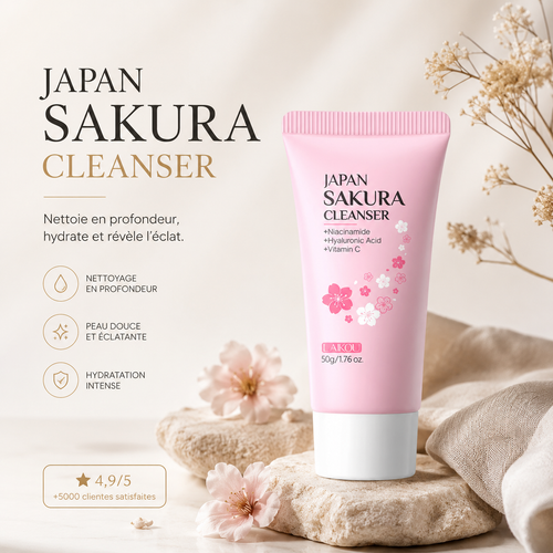 Nettoyant Visage Sakura — Pores Serrés & Teint Lumineux
