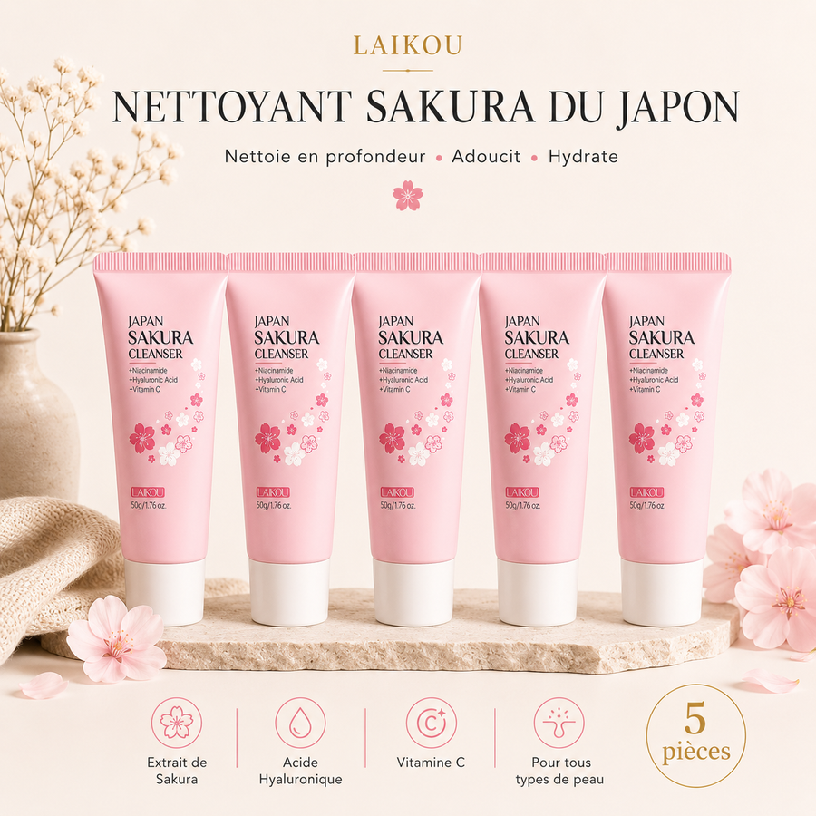 Nettoyant Visage Sakura — Pores Serrés & Teint Lumineux