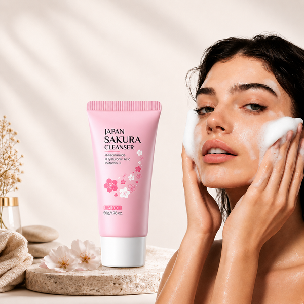 Nettoyant Visage Sakura — Pores Serrés & Teint Lumineux
